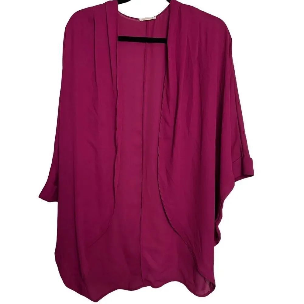 Soprano Open Front Kimono Hot Pink Fuchsia Medium